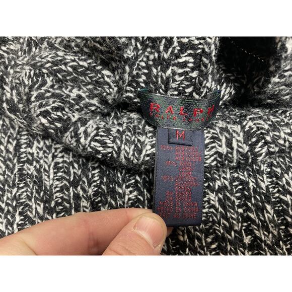 Ralph Lauren Fisherman Sweater Wool Blend Marled Knit Medium - Picture 4 of 9